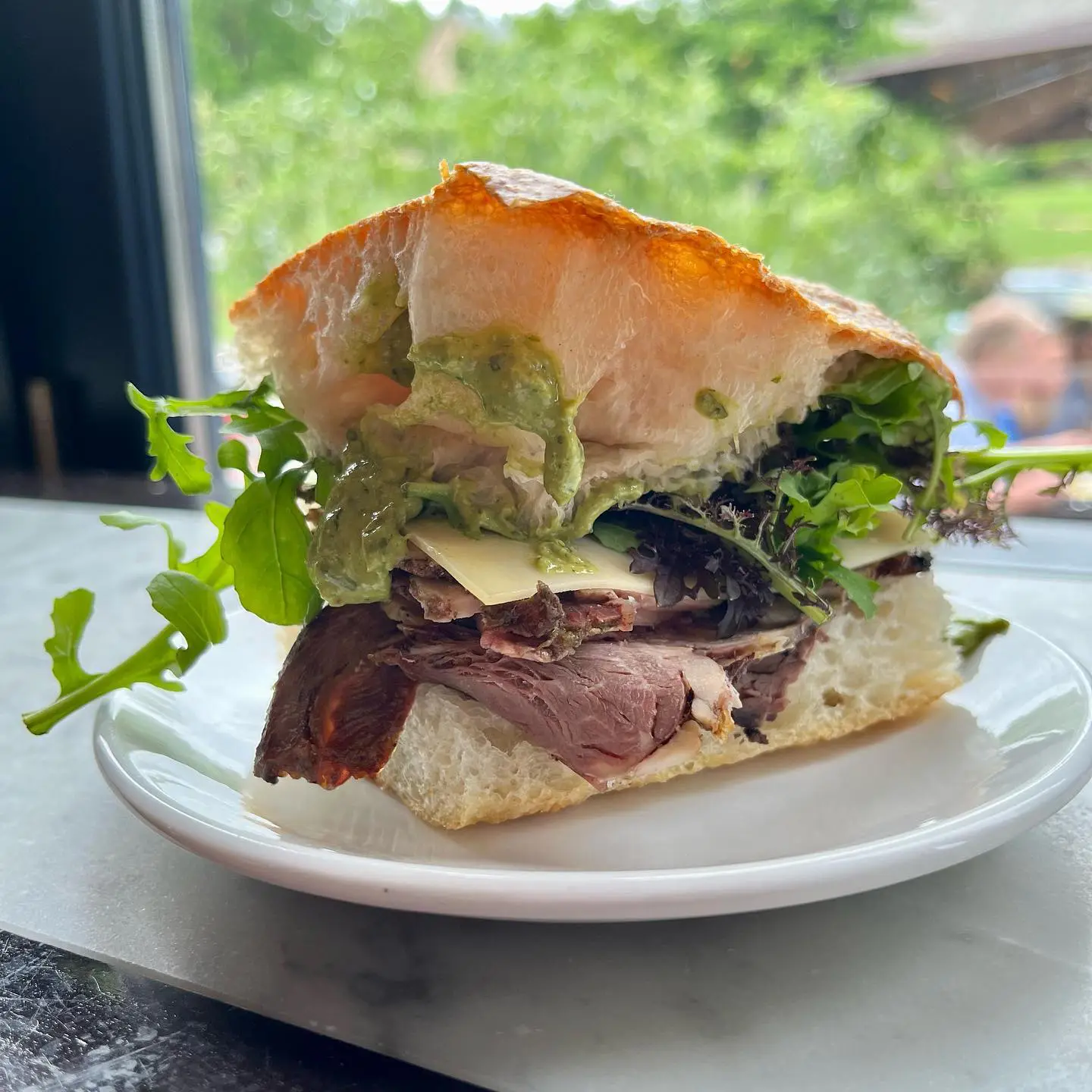A roast beef sandwich